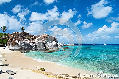 Beautiful tropical beach at Caribbean Stock Photo
