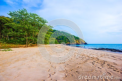 Beautiful tropical beach with palms in Koh Lanta Island, Thailand Stock Photo