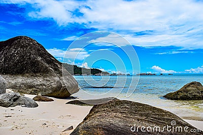 Beautiful tropical beach with sea view, clean water Stock Photo