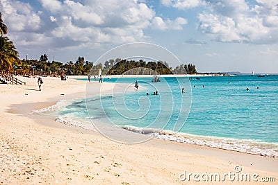 Beautiful tropical beach of Zanzibar island Stock Photo