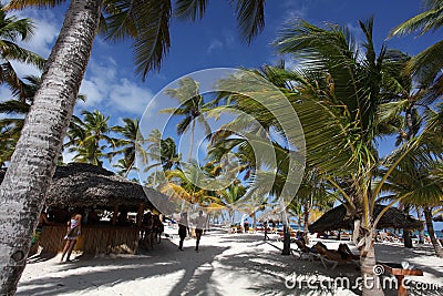 Beautiful tropical resort with beach bar Editorial Stock Photo