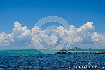 The beautiful turquoise and blue waters of the Gulf Coast side o Stock Photo