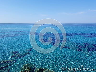 Beautiful turquoise clear water of a mediterranean sea Stock Photo
