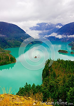 Beautiful turquoise colored Diablo lake Stock Photo