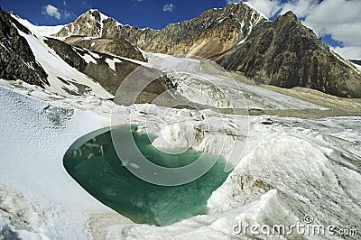 Beautiful turquoise glacial lake. Stock Photo