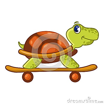 Beautiful turtle icon, cartoon style Vector Illustration