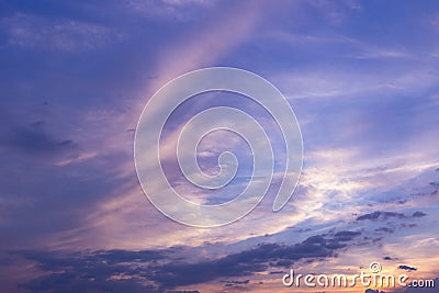 A beautiful twilight sky with clouds Stock Photo