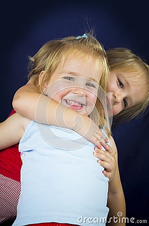 Beautiful twin little girls Stock Photo