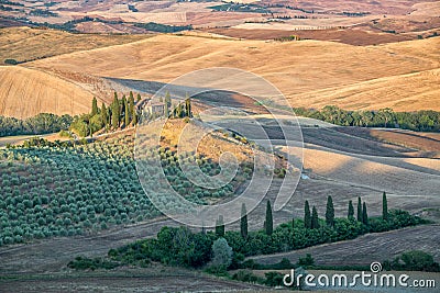 Beautiful typical countryside summer landscape in Tuscany Italy Stock Photo