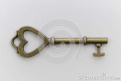 Beautiful Unique Antique Metal Key Stock Photo