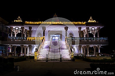 Beautiful and unique architecture of Hindu Radha Krishna Temple Editorial Stock Photo