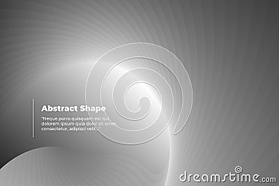 beautiful unusual abstract illustration in the form of gradient gray lines that overlap each other in a semicircle Vector Illustration