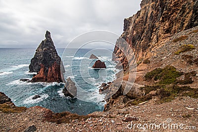 The beautiful and unusual Ponta de Sao Lourenco view, Madeira, Portugal Stock Photo