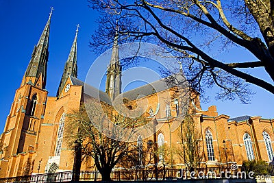 Beautiful Uppsala cathedral in sweden Stock Photo