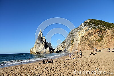 Amazing Ursa beach in Sintra, Portugal Editorial Stock Photo