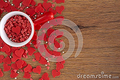 Beautiful Valentine`s day concept with hearts Stock Photo