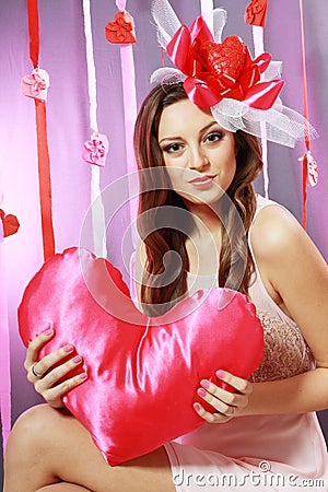 Beautiful Valentine woman Stock Photo