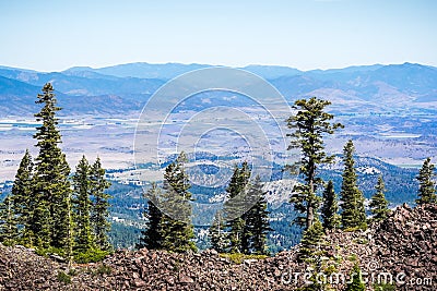 Beautiful valley views near Shasta Mountain, Siskiyou County, Northern California Stock Photo