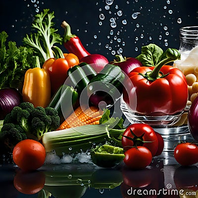 A variety of vegetables - ai generated image Stock Photo