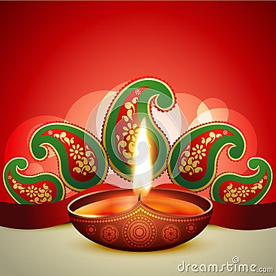 Beautiful vector diwali diya Vector Illustration