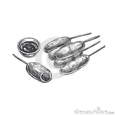 Vector hand drawn finger food Illustration Vector Illustration