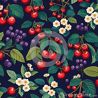 beautiful vector illustration featuring a fruit collage Cartoon Illustration