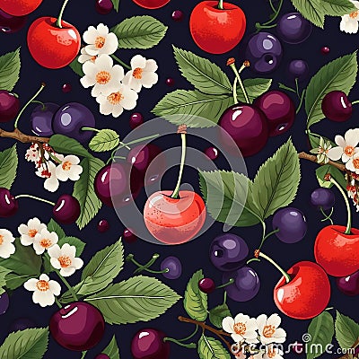 beautiful vector illustration featuring a fruit collage Cartoon Illustration