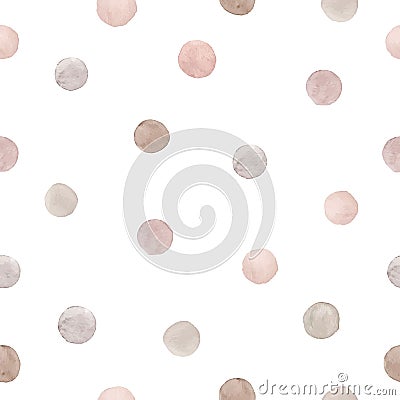 Beautiful vector seamless pattern with hand drawn watercolor dots. Vector Illustration