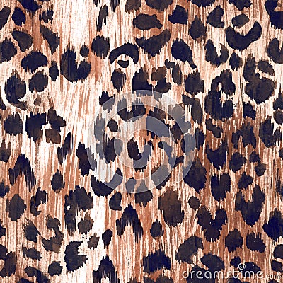 Watercolor leopard jaguar texture vector pattern Vector Illustration