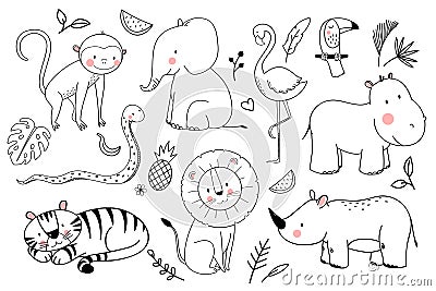 Safari animals vector set Vector Illustration