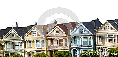 Isolated Victorian Terrace Houses Stock Photo