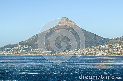 Beautiful view of the affluent towns of Camps Bay and Clifton Beach, both parts of Cape Town Stock Photo