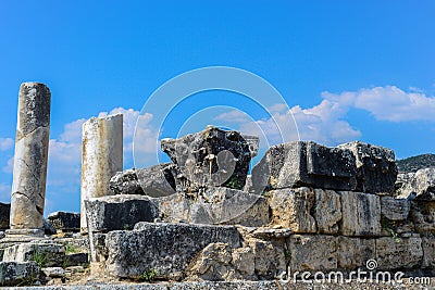 Beautiful view of the Ancient Temple Of Apollon, Turkey Stock Photo