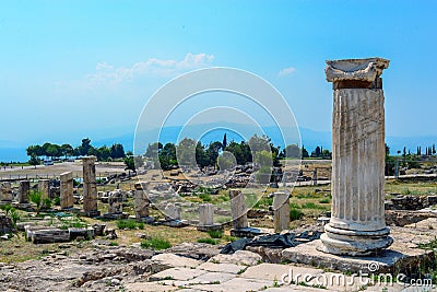 Beautiful view of the Ancient Temple Of Apollon, Turkey Stock Photo