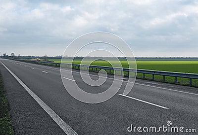 View of asphalt highway without transport Stock Photo