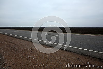 View of asphalt highway without transport Stock Photo