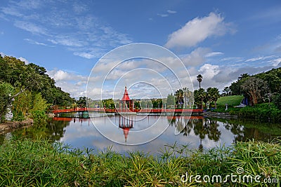 Beautiful view of the Bacalhoa Buddha Eden, Bombarral, Portugal Stock Photo