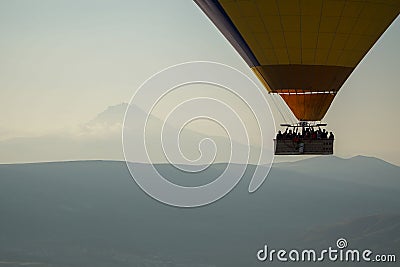 Beautiful view of ballon flying in the sky in Cappadocia Editorial Stock Photo