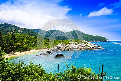 Beautiful view of beach at Cabo San Juan,Tayrona Natural National Park, Colombia Editorial Stock Photo