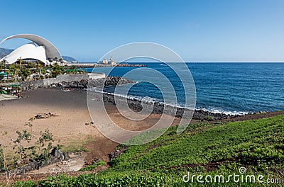 Beautiful view on the beach Caleta de Negros in Santa Cruz Editorial Stock Photo