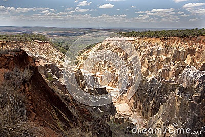 Beautiful view of the canyon erosion furrows, in the reserve Tsingy Ankarana, Madagascar Stock Photo