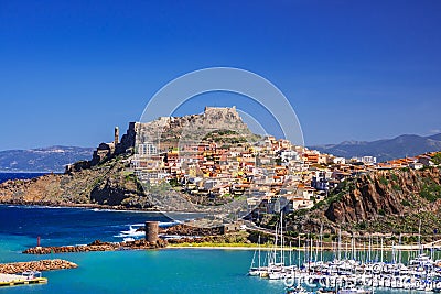Beautiful view of Castelsardo town, Sardinia island, Italy. Stock Photo