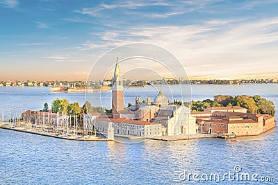 Beautiful view of the Cathedral of San Giorgio Maggiore, on an island in the Venetian lagoon, Venice, Italy Stock Photo