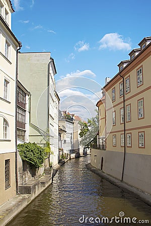 Beautiful view of the Chertovka River in Prague Stock Photo