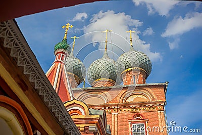 View of the Church of the Resurrection of Christ on the Debra located in the ancient Russian city of the Golden ring Kos Stock Photo