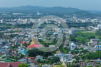 Beautiful view of the city of Nakhon Sawan Province, Thailand Stock Photo