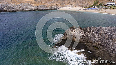 Beautiful view of cliffs at seashore Stock Photo