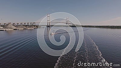 Beautiful view of the Dames Point Bridge over St. Johns River in Jacksonville, Florida Stock Photo