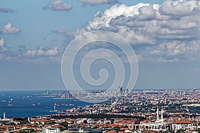 Downtown of istanbul view from the asian part Editorial Stock Photo