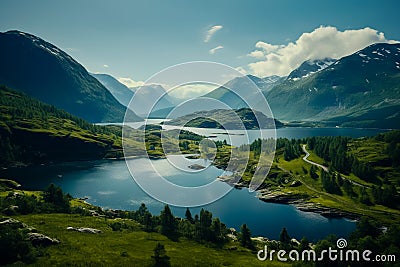 Beautiful view of the fjord in Norway. Nature and travel background Stock Photo